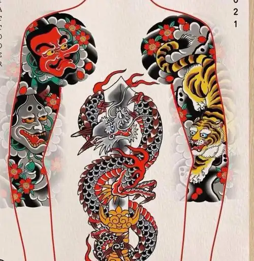 日式老传统纹身图案大全