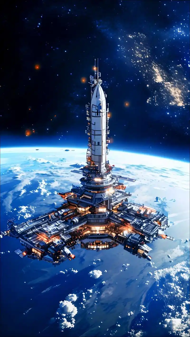 中国人未来的太空站,为中国航天加油!#ai绘画 #探索宇宙  - 抖音