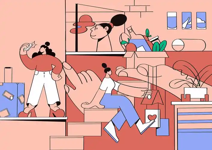 扁平化风格插画步骤分解