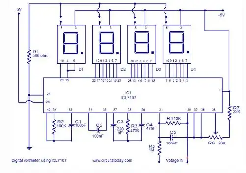 五款基于icl7107电压表电路图设计详解