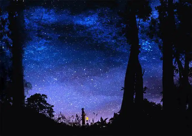10张唯美治愈系星空插画设计