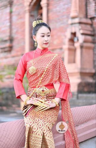 傣王妃服饰泰国传统服装女套装有披纱立领长袖秋款迎宾接待门童服