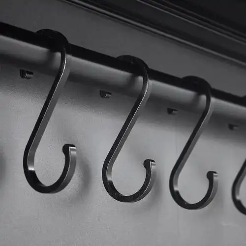 厨房挂钩黑色挂架配套厨具置物架配件活动单勾挂钩
