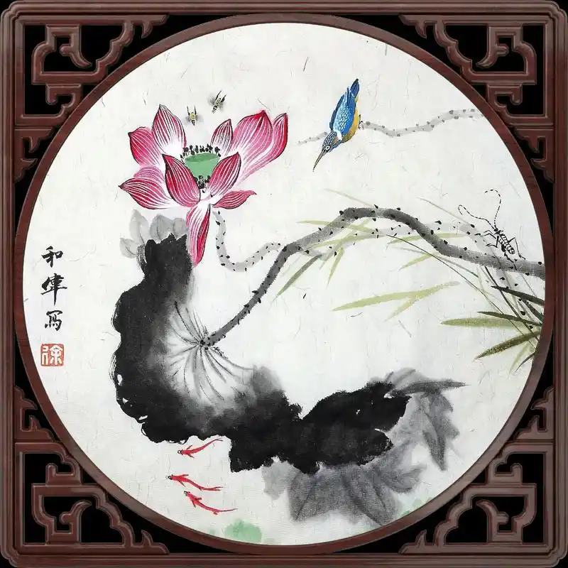 发一组国画翠鸟作品! 翠鸟的寓意是吉祥如意,象征着幸福.在一 - 抖音
