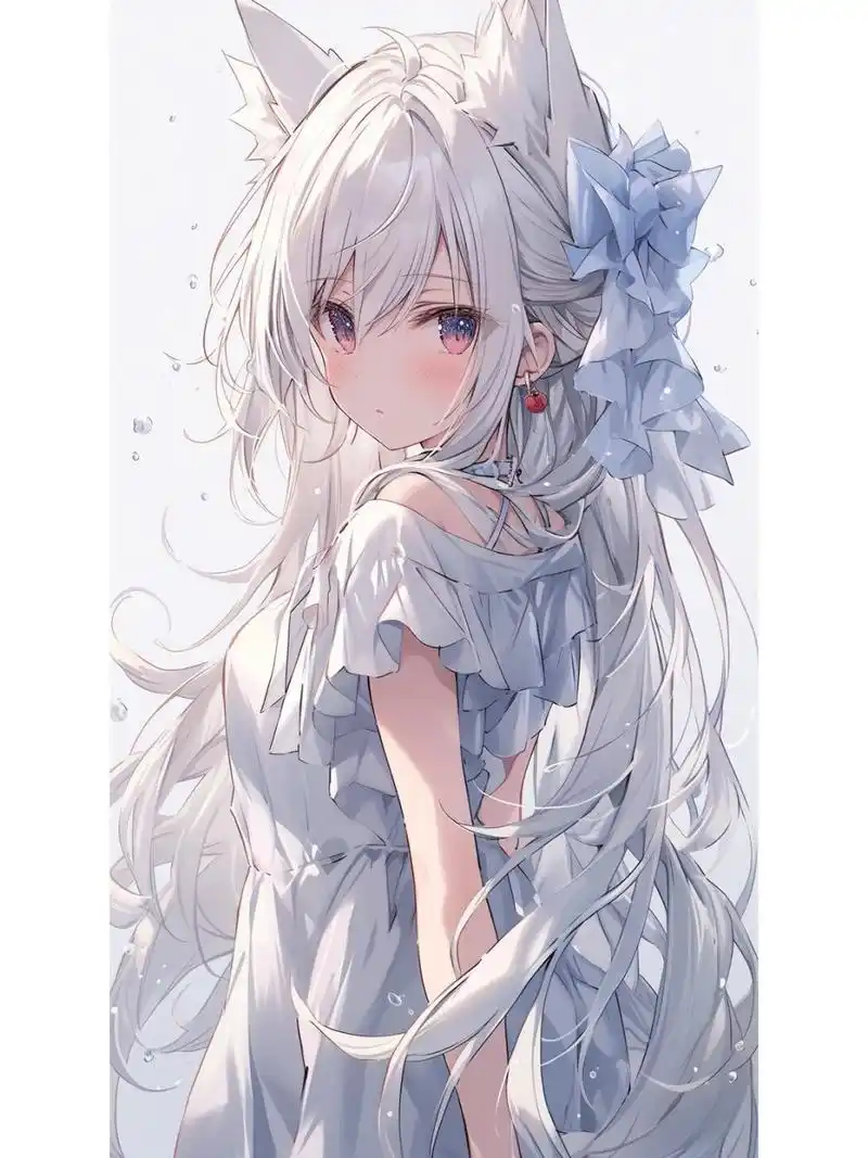 ai定制壁纸头像唯美系列动漫狐狸耳朵少女 定制:狐狸耳朵少女