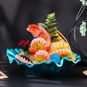刺身盘冰盘大干冰创意意境菜餐具海鲜拼盘三文鱼鱼生专用摆盘盘子