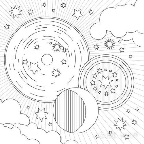 行星和恒星的穹苍插画-正版商用图片0f3wdx-摄图新视界