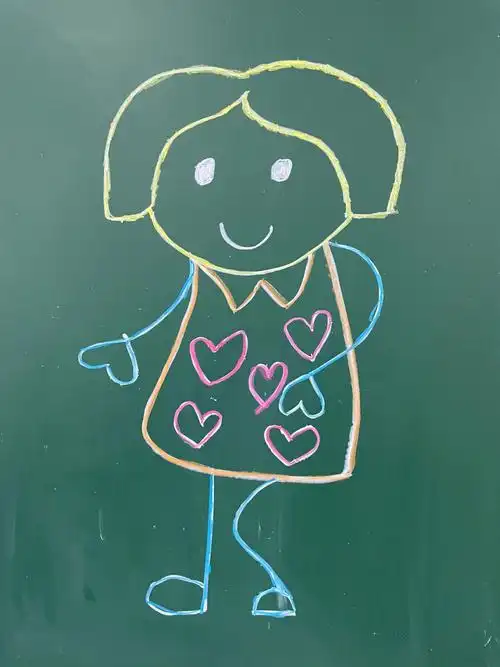 简笔画临摹会跳舞的男孩女孩