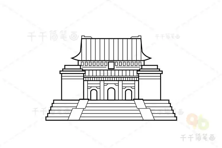 建筑南京中山陵创意画