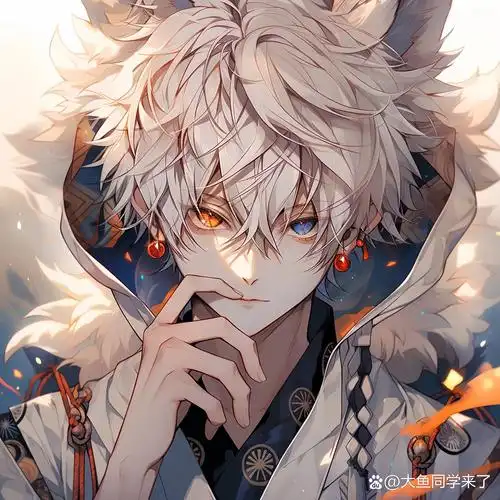 帅气男生头像|白色狐狸,异瞳,战斗力爆棚