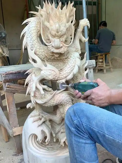 木雕中国龙生肖动物摆件