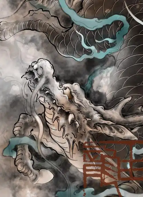 招财麒麟纹身图案