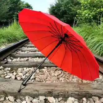 澳颜莱红伞结婚雨伞长柄红伞结婚新娘用的大红色雨伞中式大号婚礼出嫁