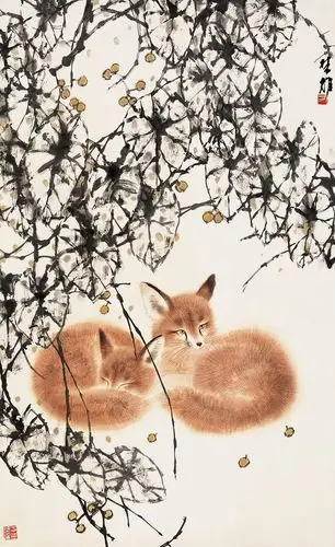 方楚雄的狐狸画