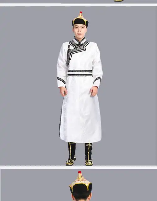 蒙古族服装男新款蒙古服装男士蒙古袍民族风蒙古素时尚蒙古袍生活装