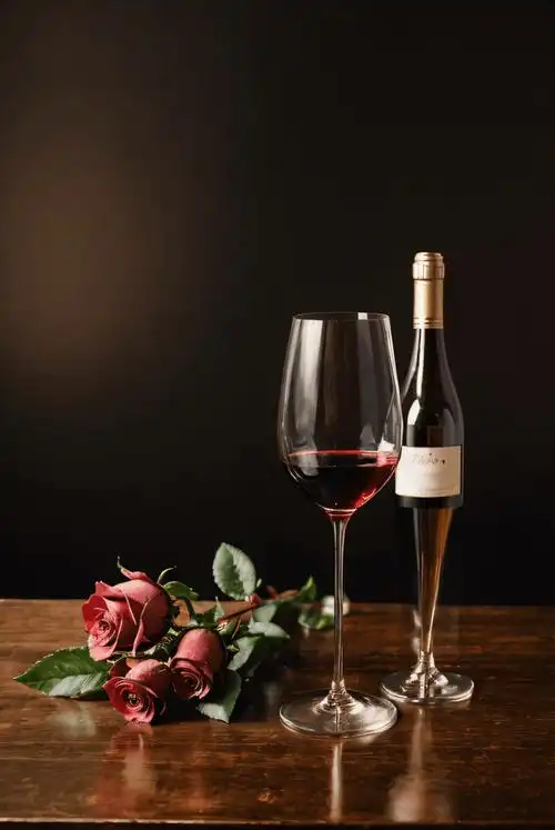 酒水餐饮烛光晚餐浪漫红酒玫瑰花情人节摄影图片7