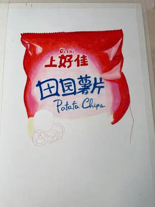 彩铅上好佳薯片