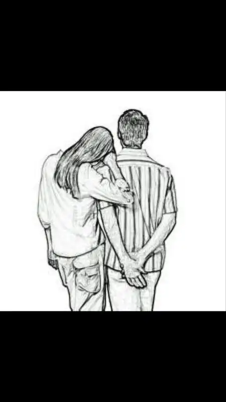 求素描爸爸妈妈的背影,要站着的.万分感谢!