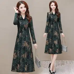 哥弟官方旗舰店官网品牌专柜正品女装中长连衣裙2022春秋款轻熟风