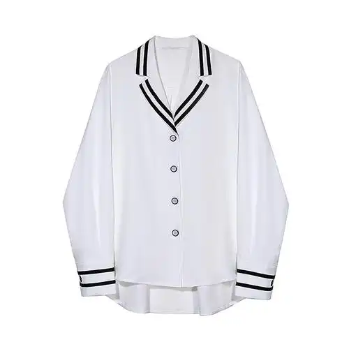 郑秀妍郑秀晶明星同款海军衬衫白色学生衬衫