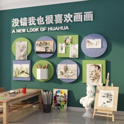 毛毡优秀作品展示板画室环创布置美术教室装饰素描班级文化墙贴面