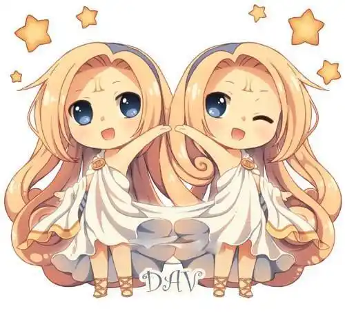 双子座卡通动漫图片 - 星座网