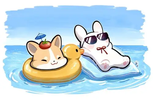 番茄小狗和棉花糖兔