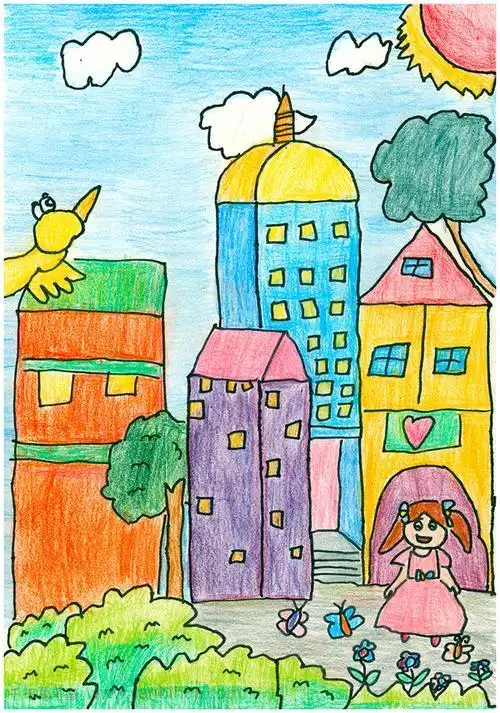 绿色家园儿童画一等奖 - 第2页 - 毛毛简笔画美好的家园简笔画6美丽