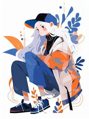 春夏秋冬动漫人物形象数字艺术|扁平插画风人物形象