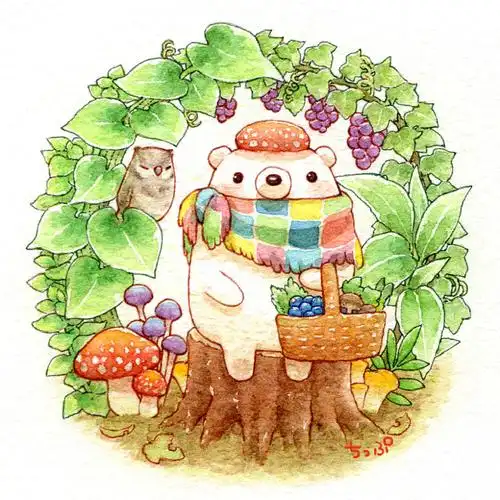 萌物动漫手绘水彩插画