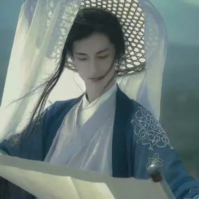 红色古风真人男头