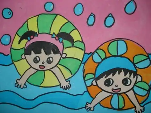 以下作品可供参考,尽量让宝贝自己动手动脑画一画夏天的美景