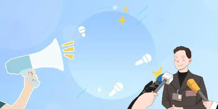 简约小清新采访话筒展板背景