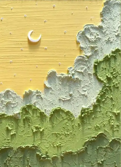 超治愈油画壁纸奶油风/田园/花朵/月亮/绵羊#温柔##清新##朋友圈背景