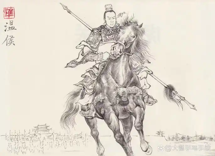 目的地心动指南#汤准老师三国演义连环画线稿大图吕布吕奉先专辑