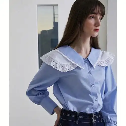韩国东大门egoist水手领设计女士时尚衬衫潮流简约休闲en2obl02