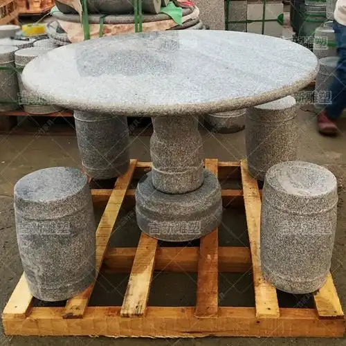 苏宁严选户外大理石石桌石凳庭院天然石桌曲阳石花岗岩桌椅大理石户外