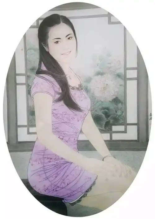 图文教程现代都市女性工笔画技法