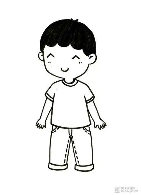 女孩全身人物简笔画女孩全身可爱二次元小男孩全身简笔画小男孩全身简