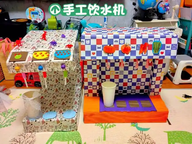 幼儿园手工作业  #亲子手工  #亲子手工diy #自制饮水机  #环创灵感