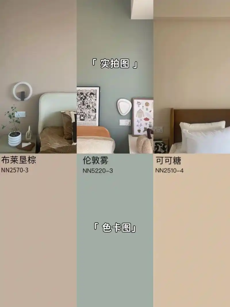 我们家一共刷了7个立邦色:杏子灰,可可蛋奶,布莱垦棕,伦敦雾,可可糖