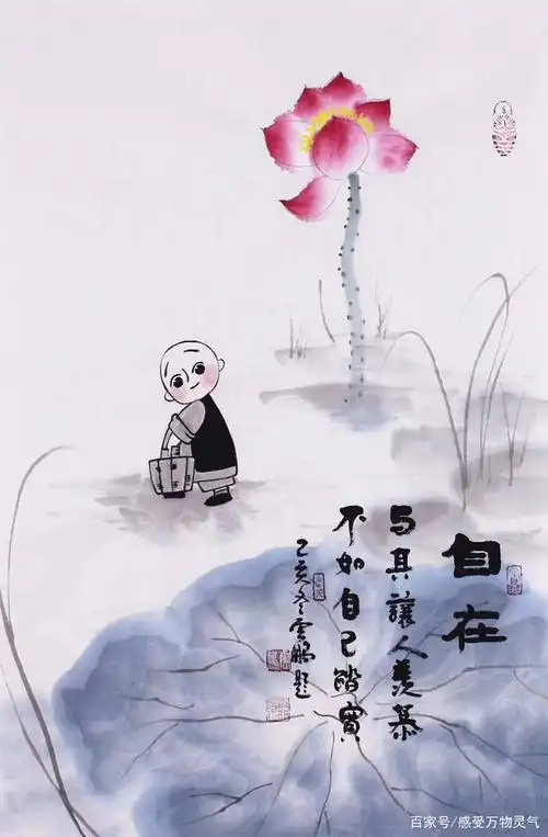 一组春天的禅意画,愿你欢喜长随!