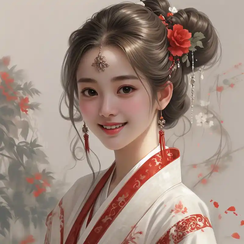 女生微信头像96古装红白古风韵味