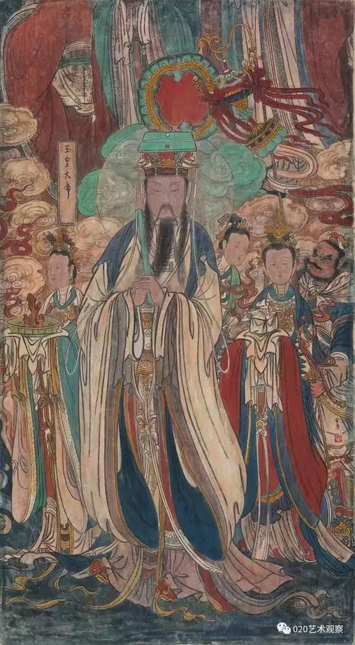 林宣庆临壁画《玉皇大帝》179cm×96cm2018林海城临敦煌飞天27cm×24