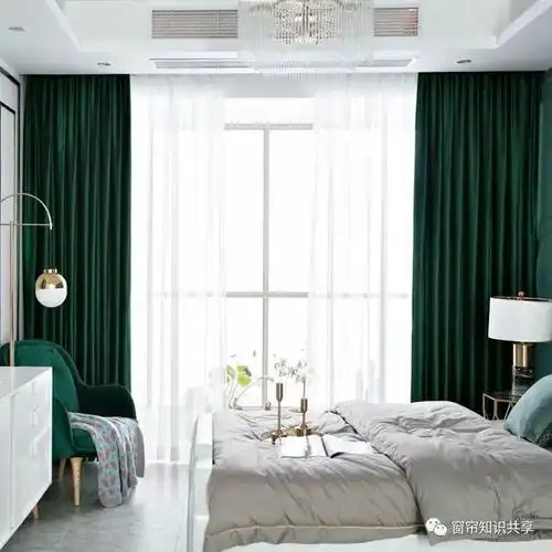 孔雀绿窗帘,时尚大气,怎么搭配都出彩