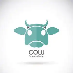 农民或奶牛场的图标徽标有机农产品和原料奶矢量线性插图在白色背景上