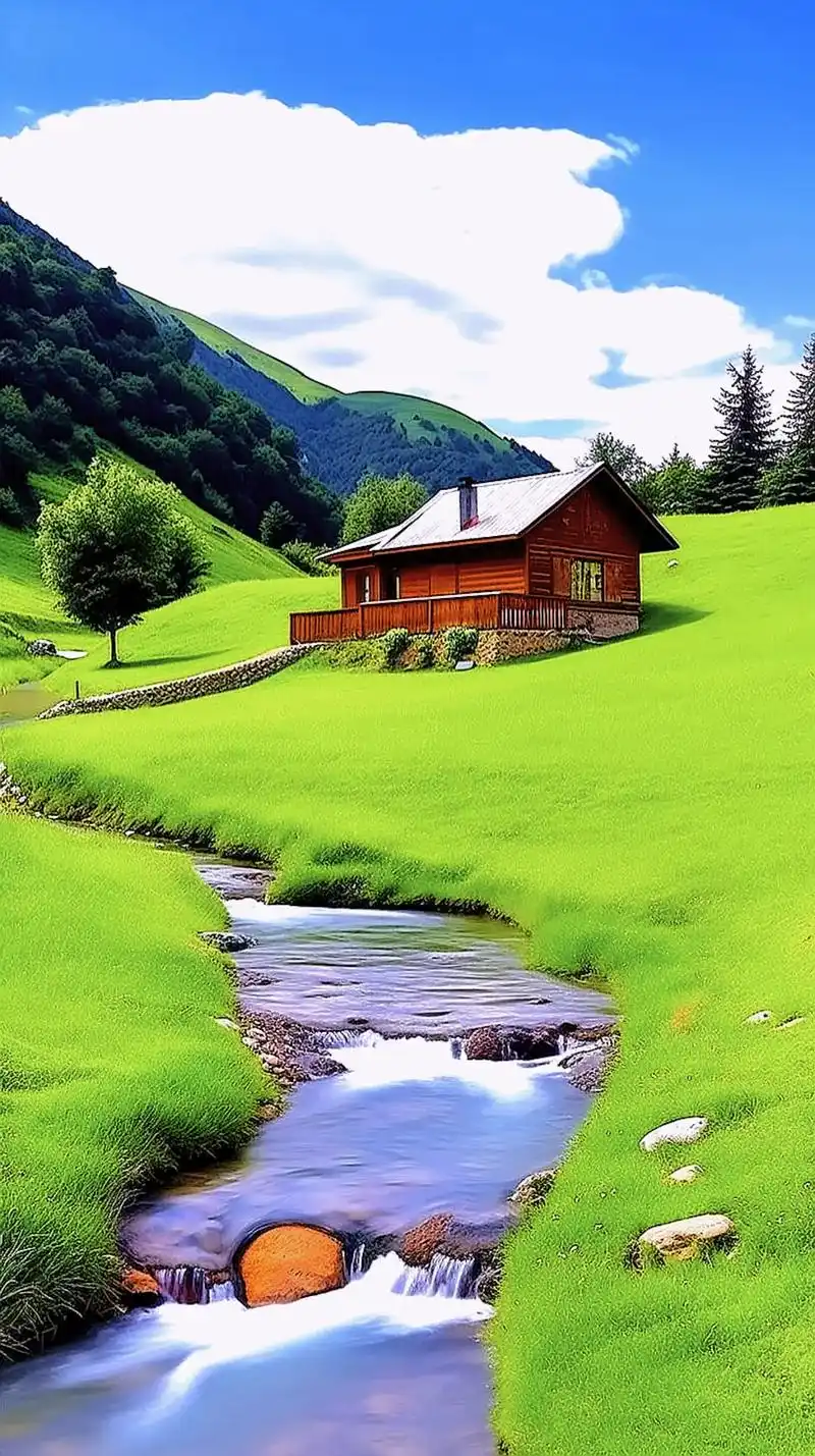 创作灵感  蓝天白云,绿草地,水波荡漾,这样的美景让我感受 - 抖音