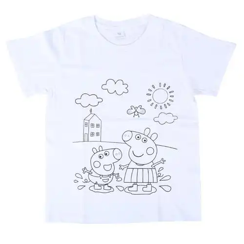 儿童手绘t恤空白涂鸦diy彩绘白色t恤扎染材料幼儿园纯棉亲子短袖