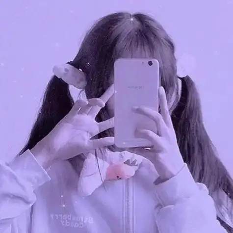 滤镜闪闪手机遮脸女生头像