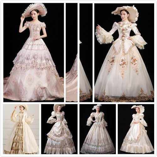 欧式宫廷装女复古欧洲中世纪贵族小姐服出租灰姑娘话剧演出服租赁